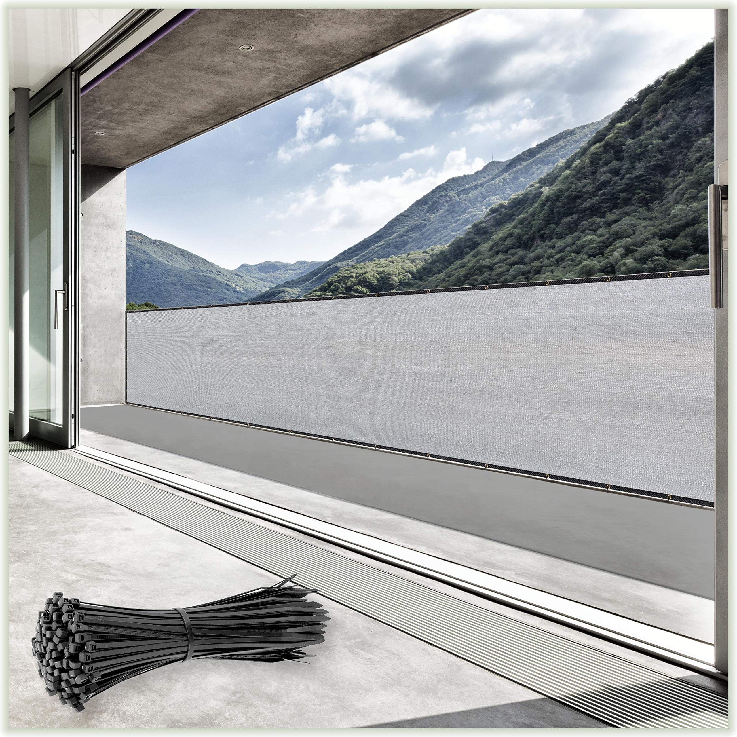 Colourtree Customized Size Fence Screen Privacy Screen Grey 8' X 185' - Commercial Grade 170 Gsm - Heavy Duty - 3 Years Warranty
