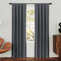 Sun Zero Pendleton 2Pack Herringbone Magnetic Closure 100% Total Blackout Rod Pocket Curtain Panel Pair, Navy, 37 W x 84 L (2