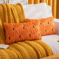 COSIBONO Pumpkin Fall Decorative Throw Pillow Covers 12'x20', Set of 2 Orange Green Soft Faux Fur Pillow Covers for Autumn Har