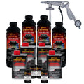 Custom Coat Black Metallic 1 Gallon Urethane Spray-On Truck Bed Liner Kit With Spray Gun And Regulator - Easy Mixing, Shake, Sho