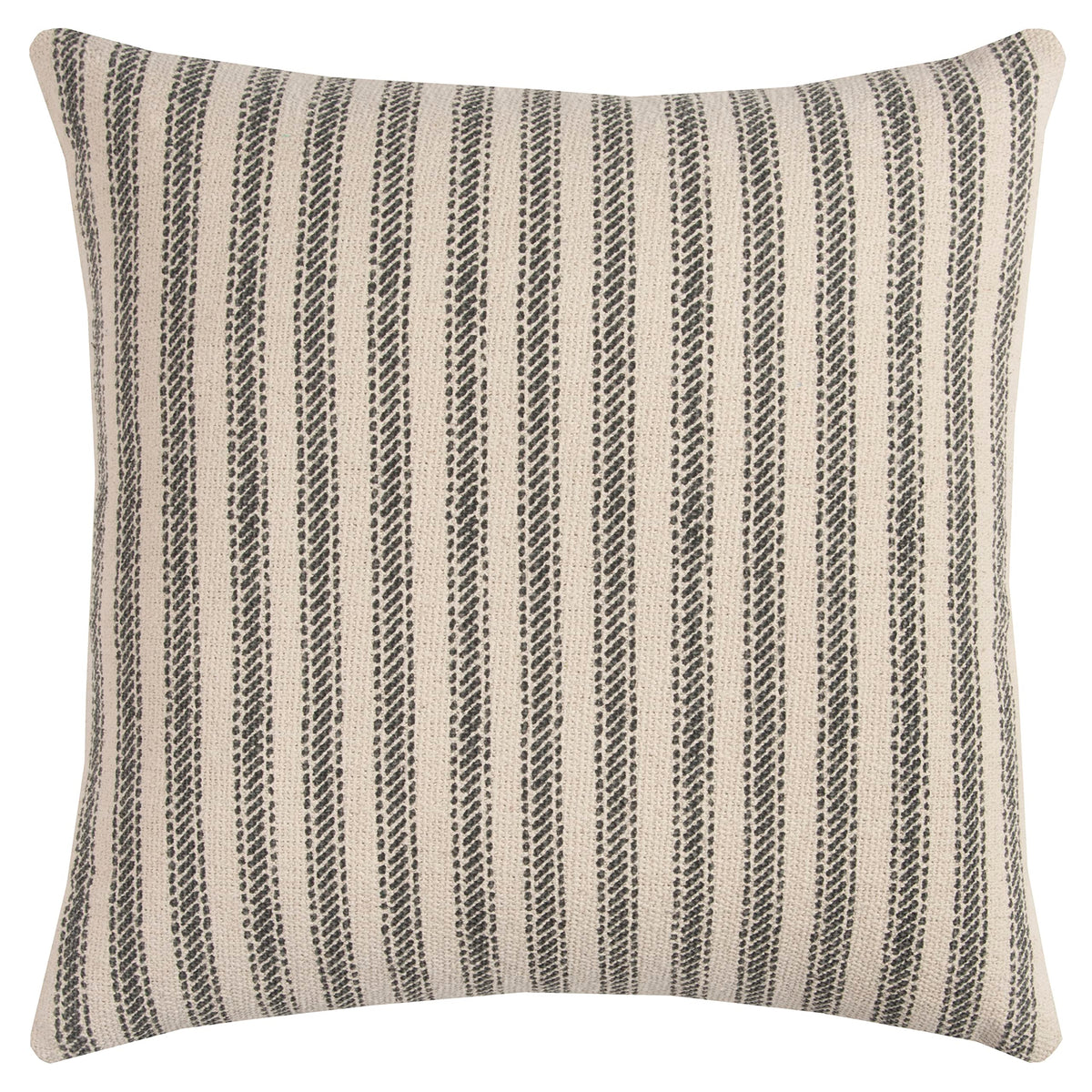 Rizzy Home | T11038 | Poly Fill Decorative Pillow | 20&quot;X20&quot; Gray/Neutral/Brown Ticking Stripe