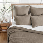 Levtex Home - Mills Waffle - Queen Quilted Bedspread Set - Cocoa Cotton Waffle - Bedspread Size (102 X 118In.), Sham Size (26 X