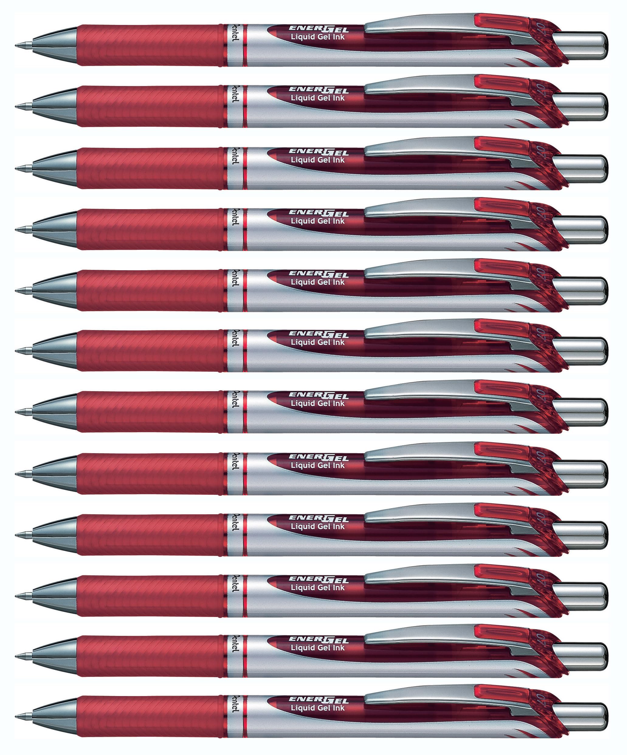 Pentel Energel Rtx Retractable Liquid Gel Ink Pen, (0.7Mm) Medium Line, Burgundy Ink, Box Of 12 Pens (Bl77-Bg)