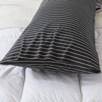 H Household Pillowcases, 100% Cotton Jersey Knit, Soft And Cozy, Wrinkle, Stain Resistant With Envelope Closure (Black Wihte Str