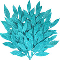 Winlyn 20 Pcs Teal Glitter Bay Leaf Sprays Artificial Christmas Tree Picks Sprays 12.7 Tall for Teal Christmas Tree Winter Wreat