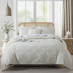 HoneiLife Floral Duvet Cover Queen - 100% Cotton Comforter Cover, Soft & Breathable Bedding Duvet Cover Sets with Zipper Closure