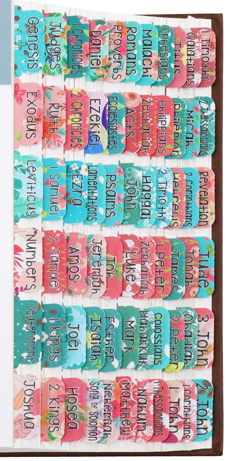 Teal Bible Tabs With Large Print For Women And Girl, 90 Bible Index Tabs In Total, 66 Tabs For Old And New Testament, Additional