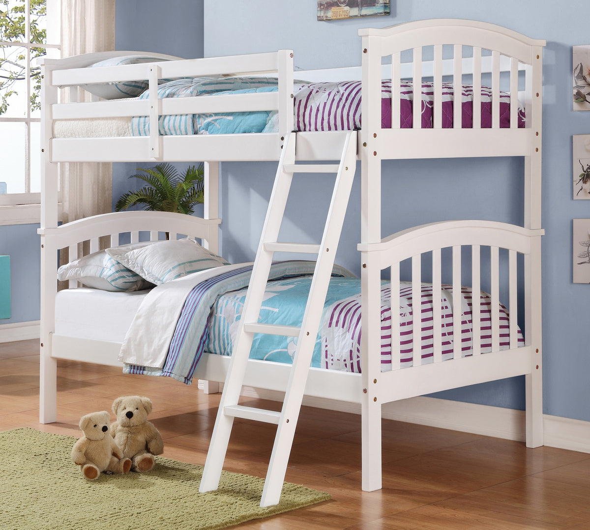 Donco Kids 123-3W Mission Bunk Bed, Full/Full, White