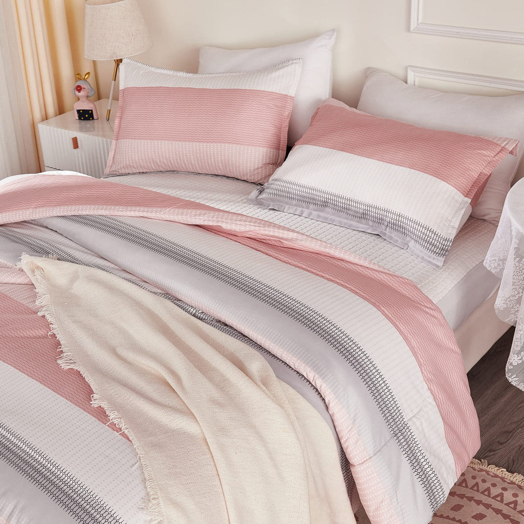 Litanika Pink Twin/Twin Xl Comforter Set For Girls - 2 Pieces Blush Twin Extra Long Size Lightweight Bedding Comforter Set, All
