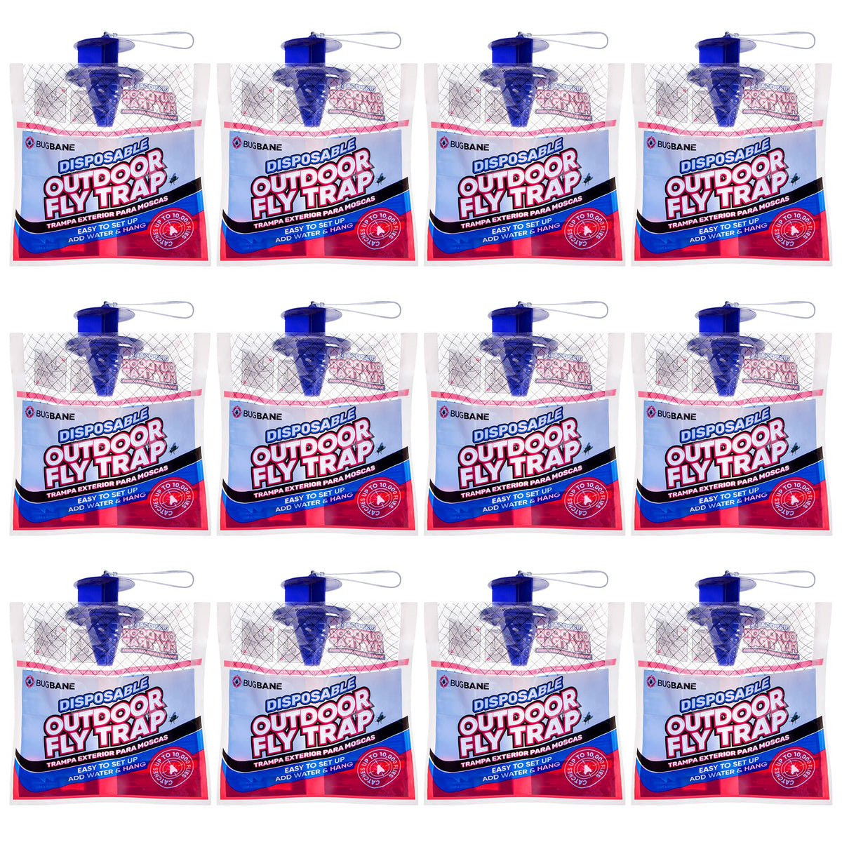 Fly Traps Outdoor Fly Traps. 12 Natural Pre-Baited Fly Bags Outdoor Disposable. Fly Trap Bag Fly Catchers Outdoors. Stable Ranch