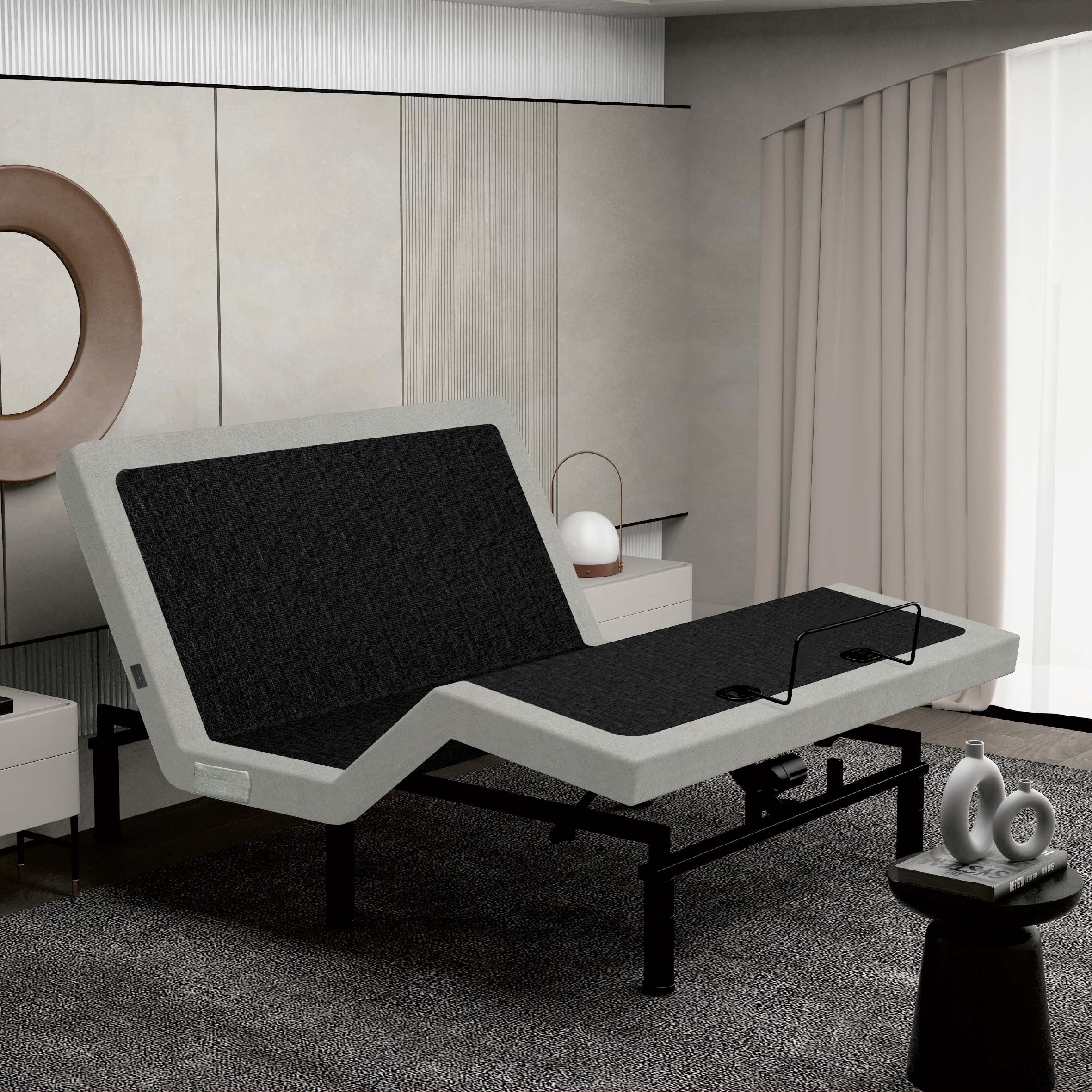 Irvine Home Collection Queen Adjustable Bed Base - Dual Massage - USB Ports - Zero Gravity - Underbed Light - Wireless Remote - 