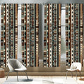 Ambesonne Southwestern Window Curtains Pack Of 2, Ethnic Culture Geometric Pattern Of Stripes Diagonal Squares Boho Feel, Lightw