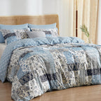 Phf Ultra Soft Floral Duvet Cover Queen Size, Printed Boho Bedding Set 3 Pieces, Comfy Farmhouse Reversible Paisley Pattern Duve