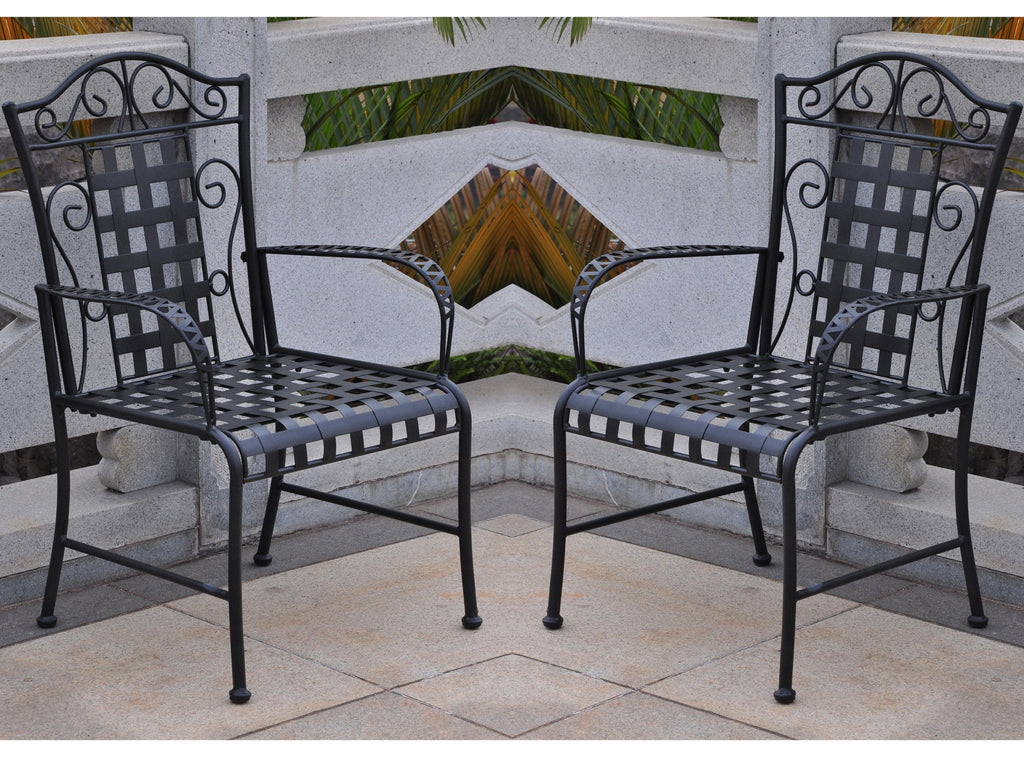 International Caravan Mandalay Iron Patio Chair - Set of 2