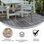 Flash Furniture Lila Commercial Silver Indoor-Outdoor Restaurant Stack Chair with Triple Slat Back