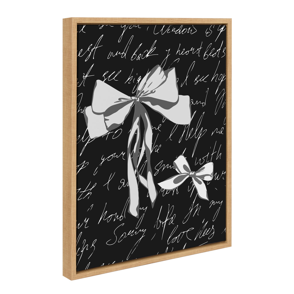 Sylvie Black White Bow Framed Canvas by Honey Island Studio
