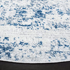 Safavieh Amelia Collection Area Rug - 9' Round, Ivory & Navy, Modern Abstract Design, Non-Shedding & Easy Care, Ideal For High T