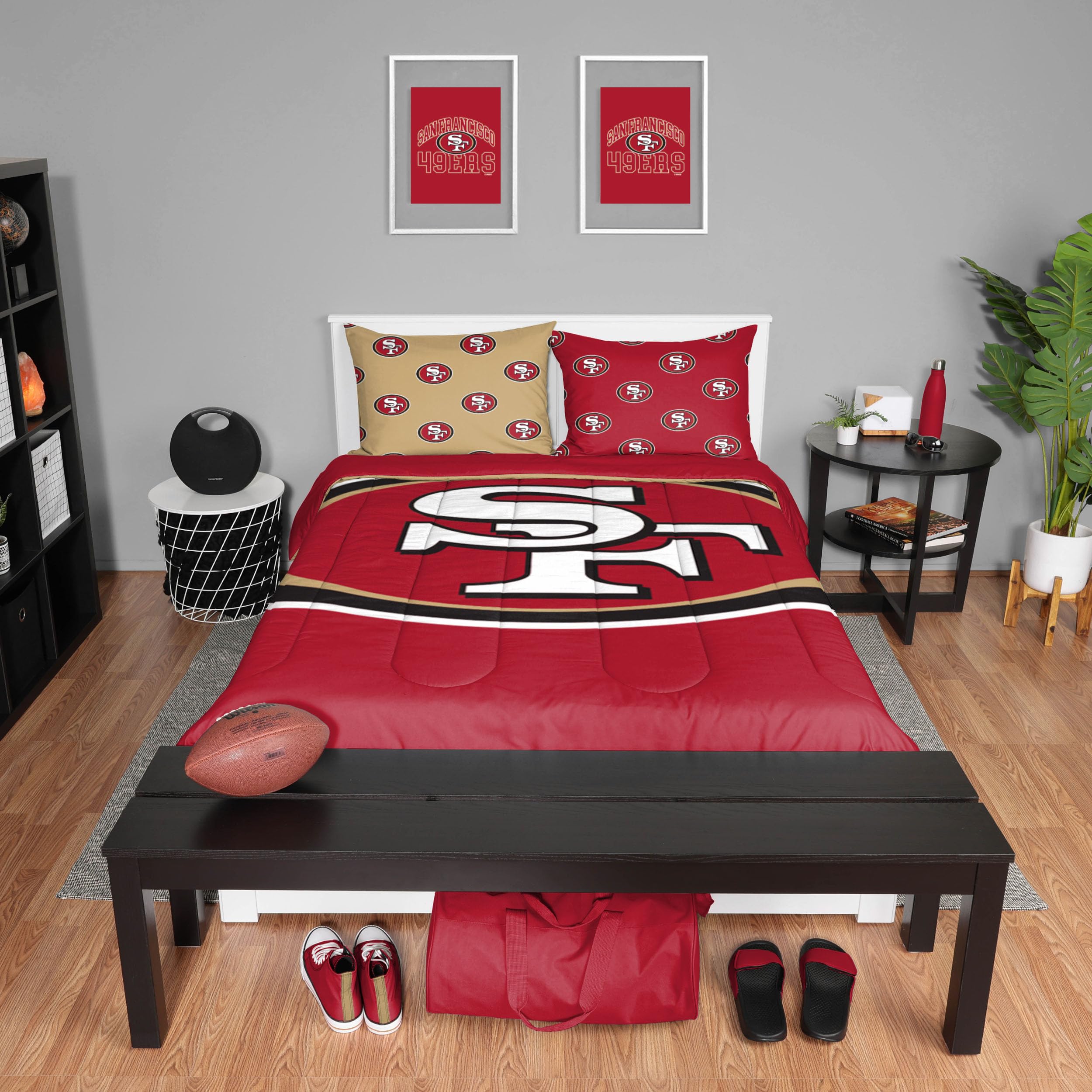 Foco San Francisco 49Ers Nfl Team Color Bed In A Bag Comforter Bedding 3 Piece Full Set