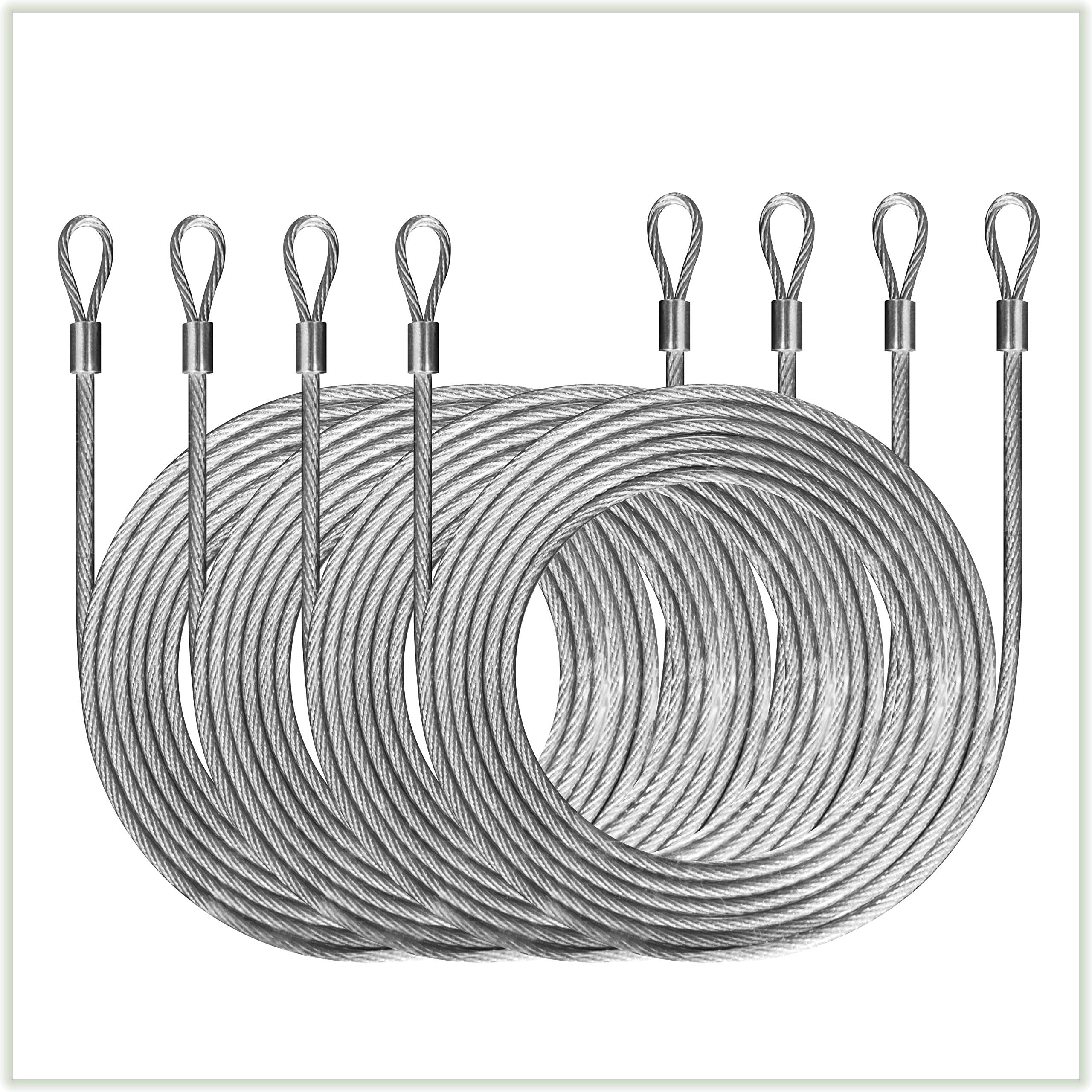 Colourtree 48 Feet (12Ft X 4) Pvc Coated Stainless Steel Metal Wire Cable Ropes Hardware Kits For Square And Rectangle Sun Shade