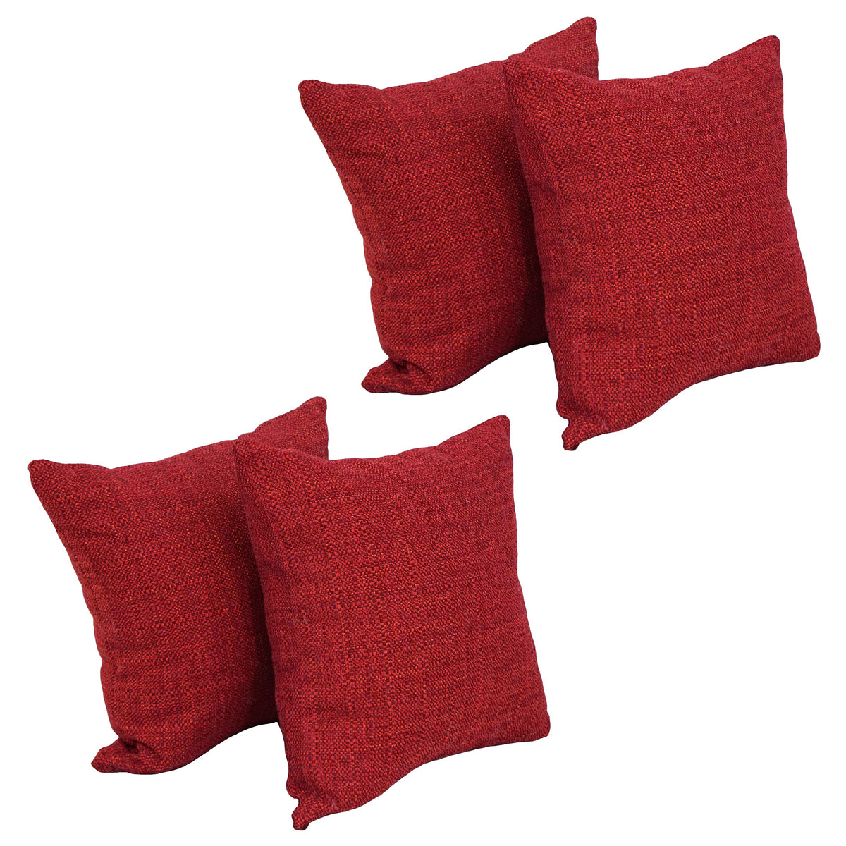 Blazing Needles Square Jacquard Throw Pillows, 17&quot;, Welby Pimento 4 Count