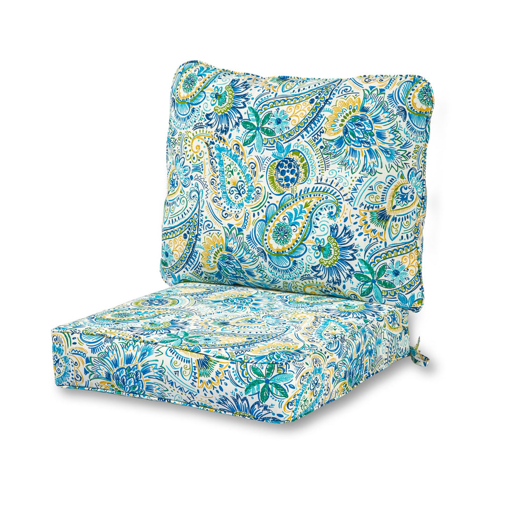 Greendale Home Fashions 2-Piece Outdoor Deep Seat Cushion Set, Paisley