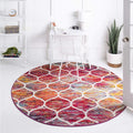 Unique Loom Trellis Frieze Collection Area Rug - Rounded (7' Round, Multi/ Black)