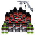 Custom Coat Lime Green 1.5 Gallon (6 Quart) Urethane Spray-On Truck Bed Liner Kit With Spray Gun And Regulator - Easy Mixing, Sh