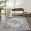 Nourison Grafix Ivory/Pink 3 x 5 Area Rug Easy Clean, Non Shedding, Bed Room, Living Room, Dining Room, Kitchen (3 x 5)