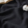 Bedsure GentleSoft 100% Cotton Blanket Queen Size for Bed - Breathable and Lightweight, Soft Cozy Textured Herringbone Woven Bla