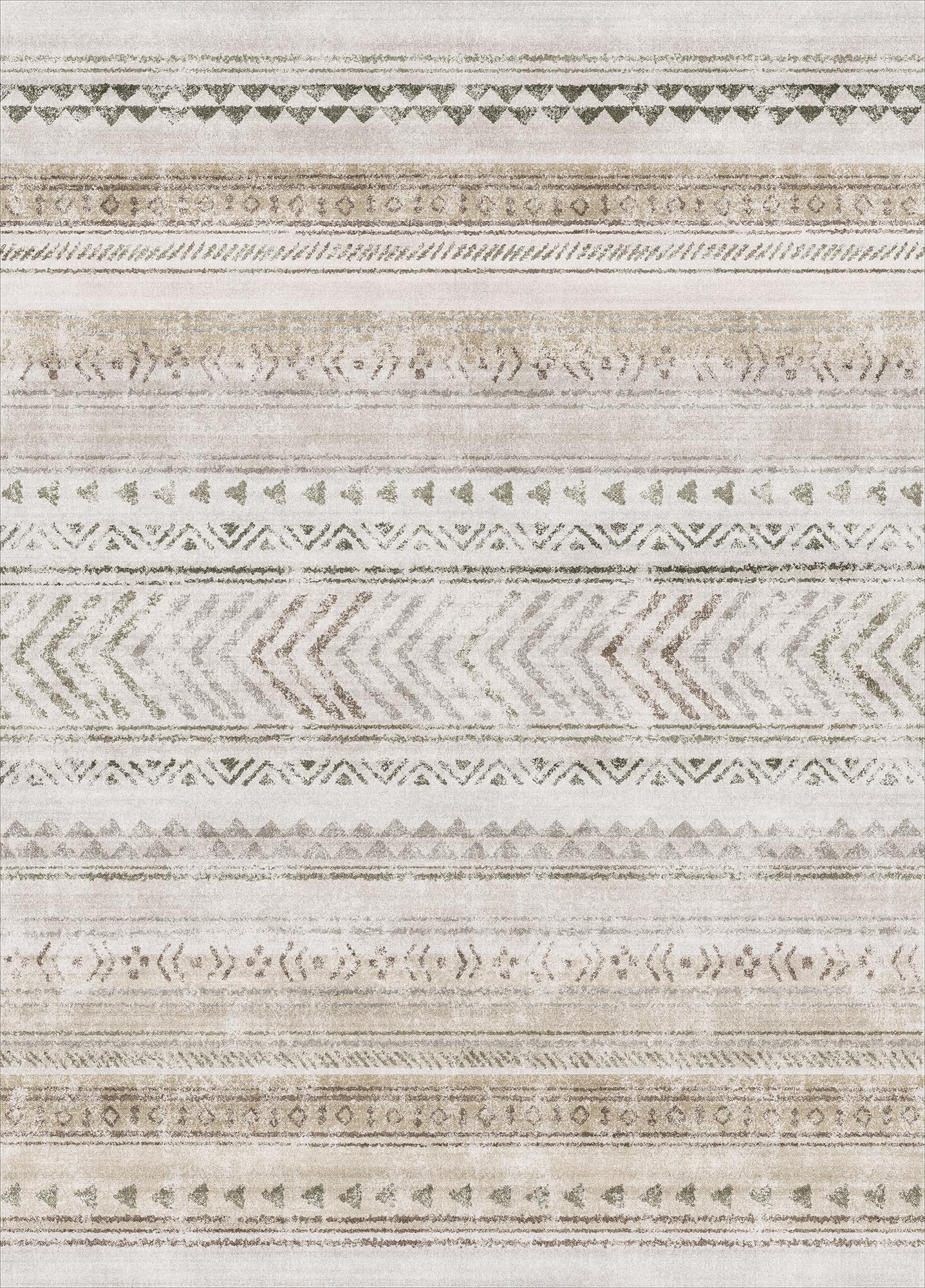 Art&Tuft Area Rug 3X5, Super Soft Ultra-Thin Moroccan Washable Rug, Anti-Slip Backing Rugs For Living Room, Foldable Geometric M