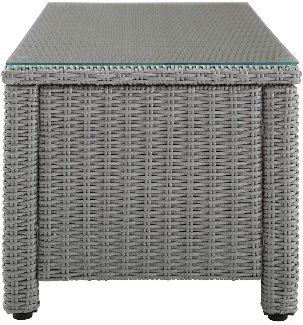 Crosley Furniture Bradenton All Weather Rattan Wicker Outdoor Coffee Table for Patio, Deck, Porch, Gray