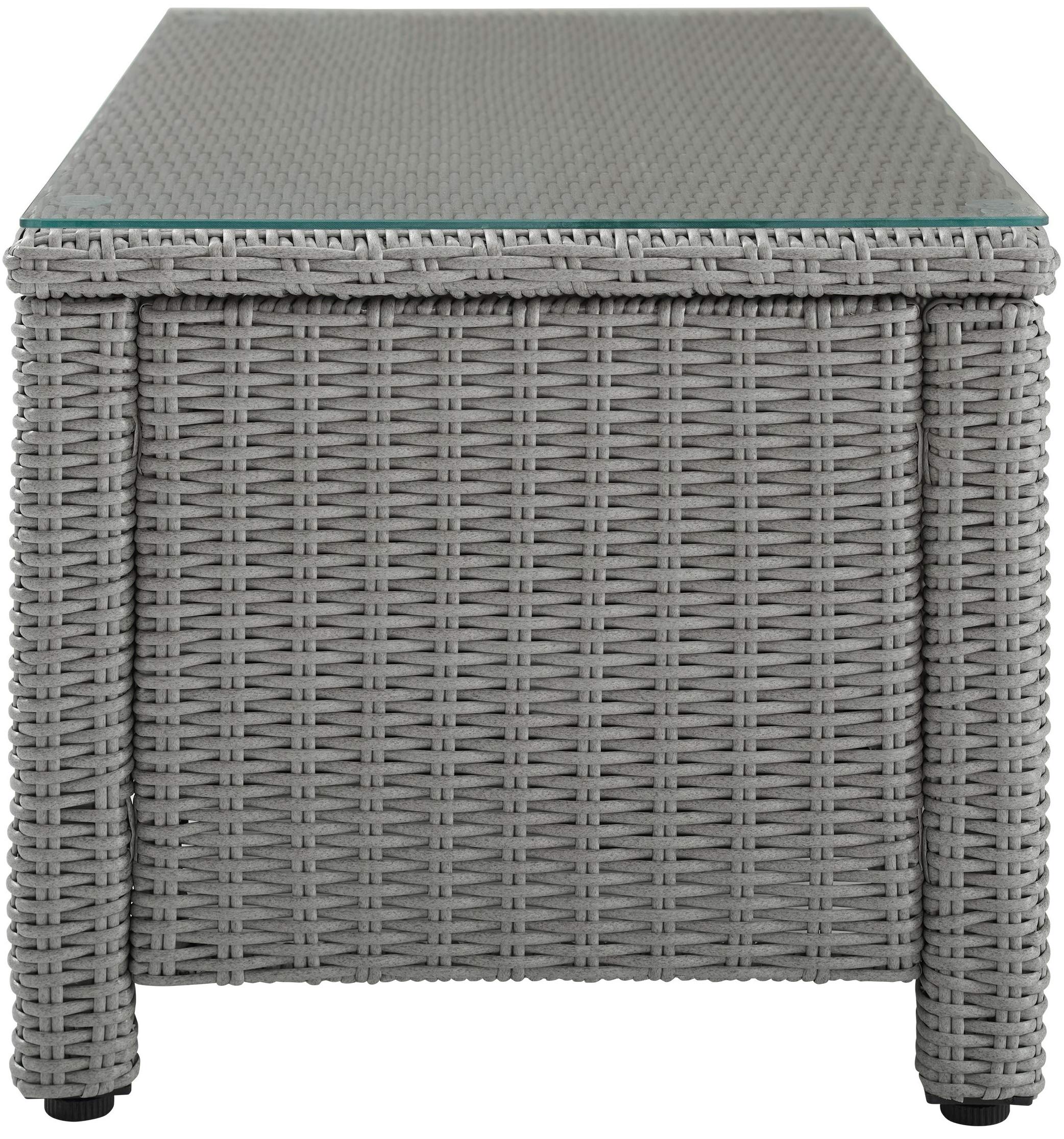 Crosley Furniture Bradenton All Weather Rattan Wicker Outdoor Coffee Table for Patio, Deck, Porch, Gray