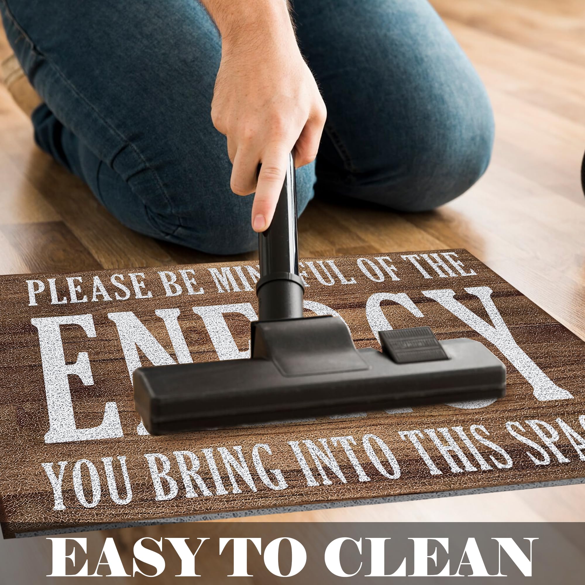 Luvadian Funny Welcome Mats For Front Door - Please Be Mindful Of The Energy You Bring Into This Space, Check Your Energy Door M