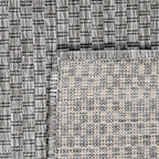 Solid Outdoor Rug For Patio Or Balcony Weatherproof In Mottled Grey, Size: 4'7' X 6'7'