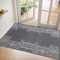 NICETOWN Grey Entryway Rug 2x3 Small Rugs for 2x3 Washable Vintage Area Rug - Boho Non-Slip Entryway Rug Living Room Rug Entranc
