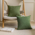 Home Brilliant 2 Pack Lined Linen Solid Textured Large Throw Euro Pillow Sham 26X26 Cushion Cover For Couch Floor Decorations, 2