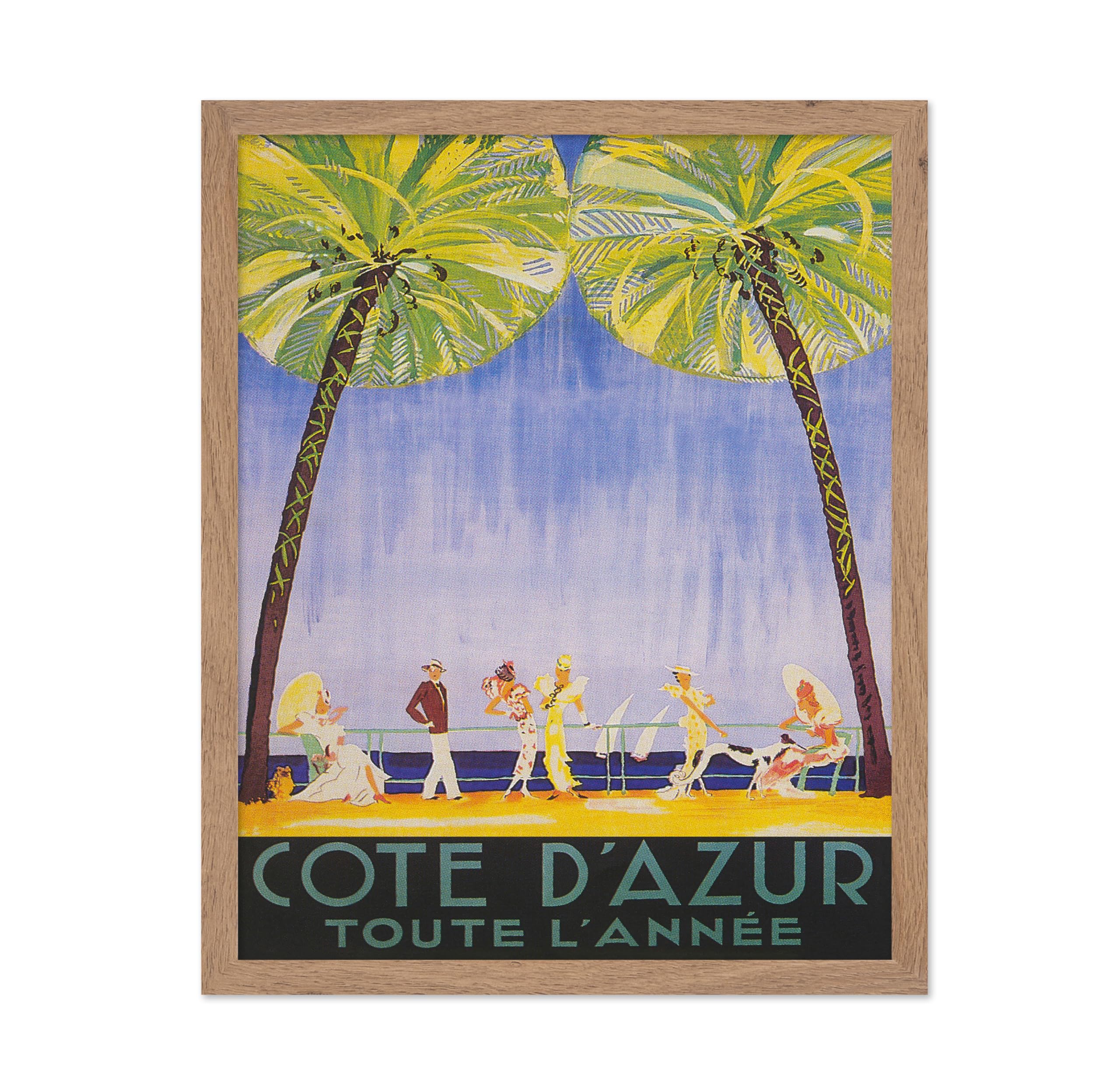 Poster Master Travel Poster - Vintage Cote DAzur France Wall Art - Colorful Retro Beach Wall Decor - Great Wall Decor Gift for 