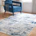 Safavieh Amelia Collection Area Rug - 3' Square, Ivory & Navy, Modern Abstract Design, Non-Shedding & Easy Care, Ideal for High 