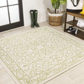 JONATHAN Y SMB106I-5SQ Charleston Vintage Filigree Textured Weave Indoor Outdoor Area Rug, Bohemian Coastal Traditional Easy Cle