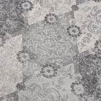 HomeRoots Grey 100% Polypropylene 2’ x 5’ Gray Distressed Trellis Pattern Area Rug