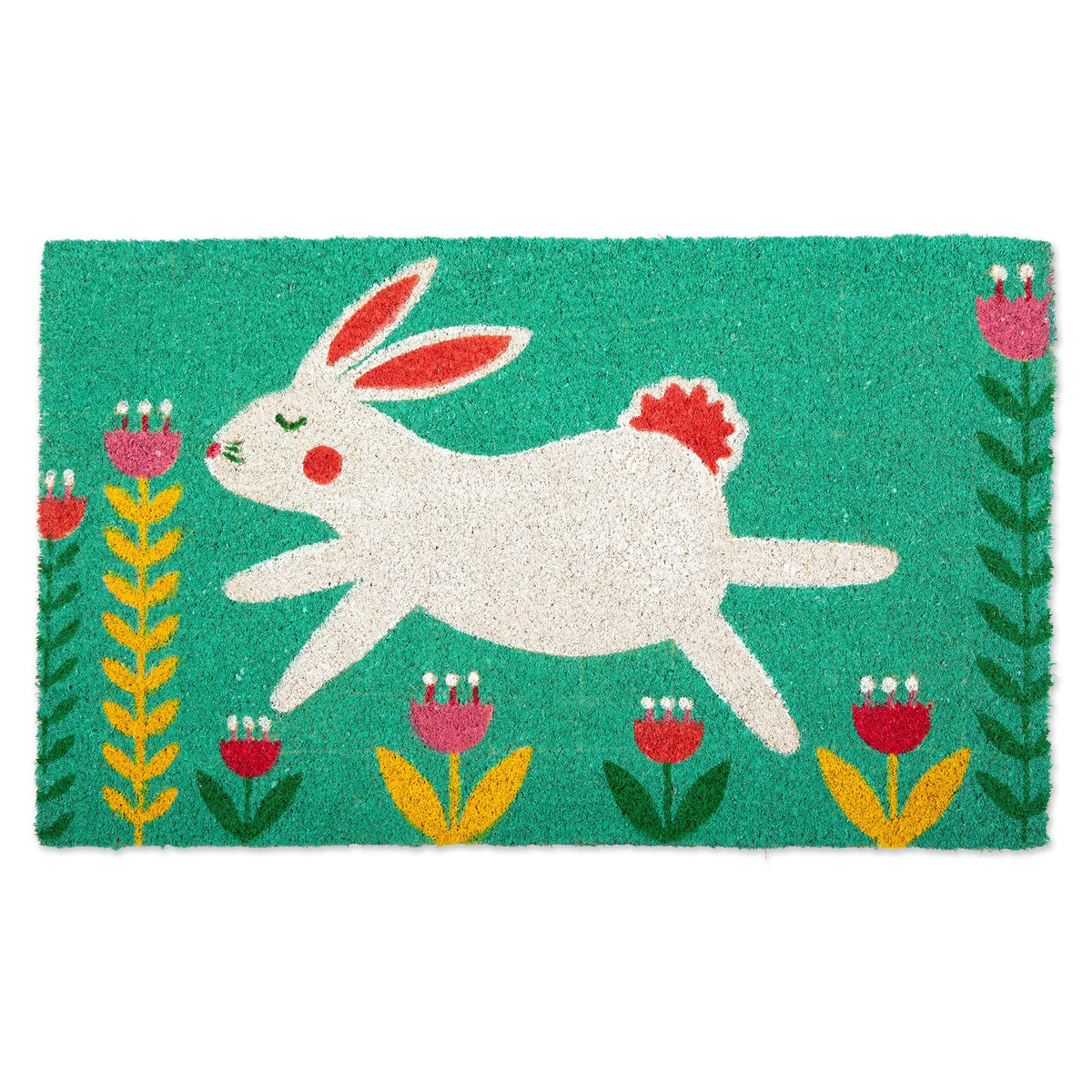 Dii Animal Collection Natural Coir Doormat, 17X29, Bunny Folk Garden