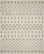 Nourison Grafix Moroccan Ivory/Grey 8'6' X 12' Area Rug, Easy Cleaning, Non Shedding, Bed Room, Living Room, Dining Room, Kitch