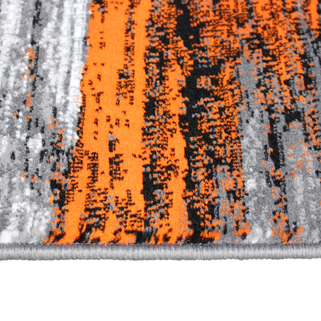 Flash Furniture Rylan Collection Abstract Area Rug - Scraped Design Orange Olefin Rug - 5' X 7' Area Rug - Jute Backing - Living Room, Bedroom, & Family Room
