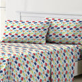 dream FACTORY Kids Sheet Set Lightweight Microfiber Bed Sheets Super Soft Easy Wash Cozy Bedding 10    Pocket - Twin, Blue Shark