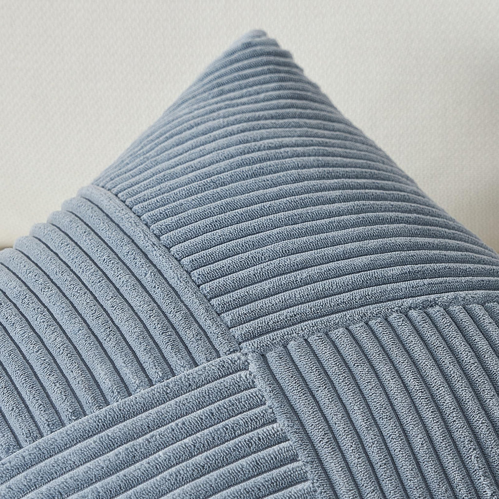 Topfinel Dusty Blue Decorative Throw Pillow Covers 12X12 Set Of 2, Soft Corduroy Small Couch Pillow Covers Windmill Textured Str