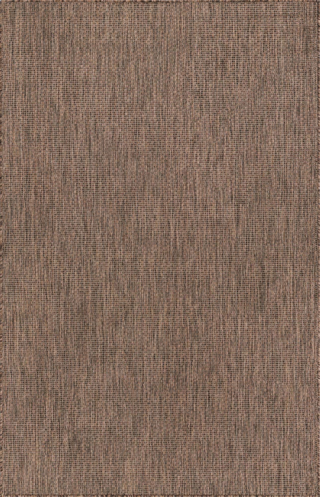 Unique Loom Collection Casual Transitional Solid Heathered Indoor/Outdoor Flatweave Area Rug (5' 3' X 8' Rectangle, Light Brown