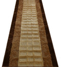 ORFA HOME Custom Size Leaves Hallway Runner Rug Slip Resistant, 26 Inch Wide x Your Choice of Length Size, Brown, 26 Inch X 33 F