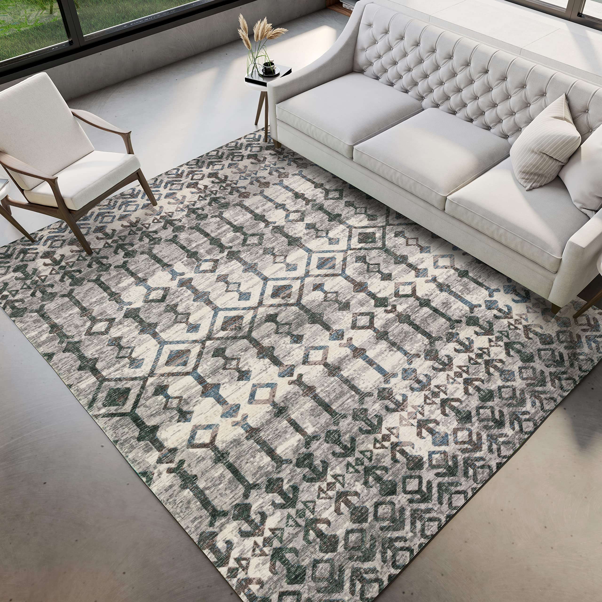 Dalyn Rugs Brisbane Br8 Aztec Trellis Silver 3' X 5'