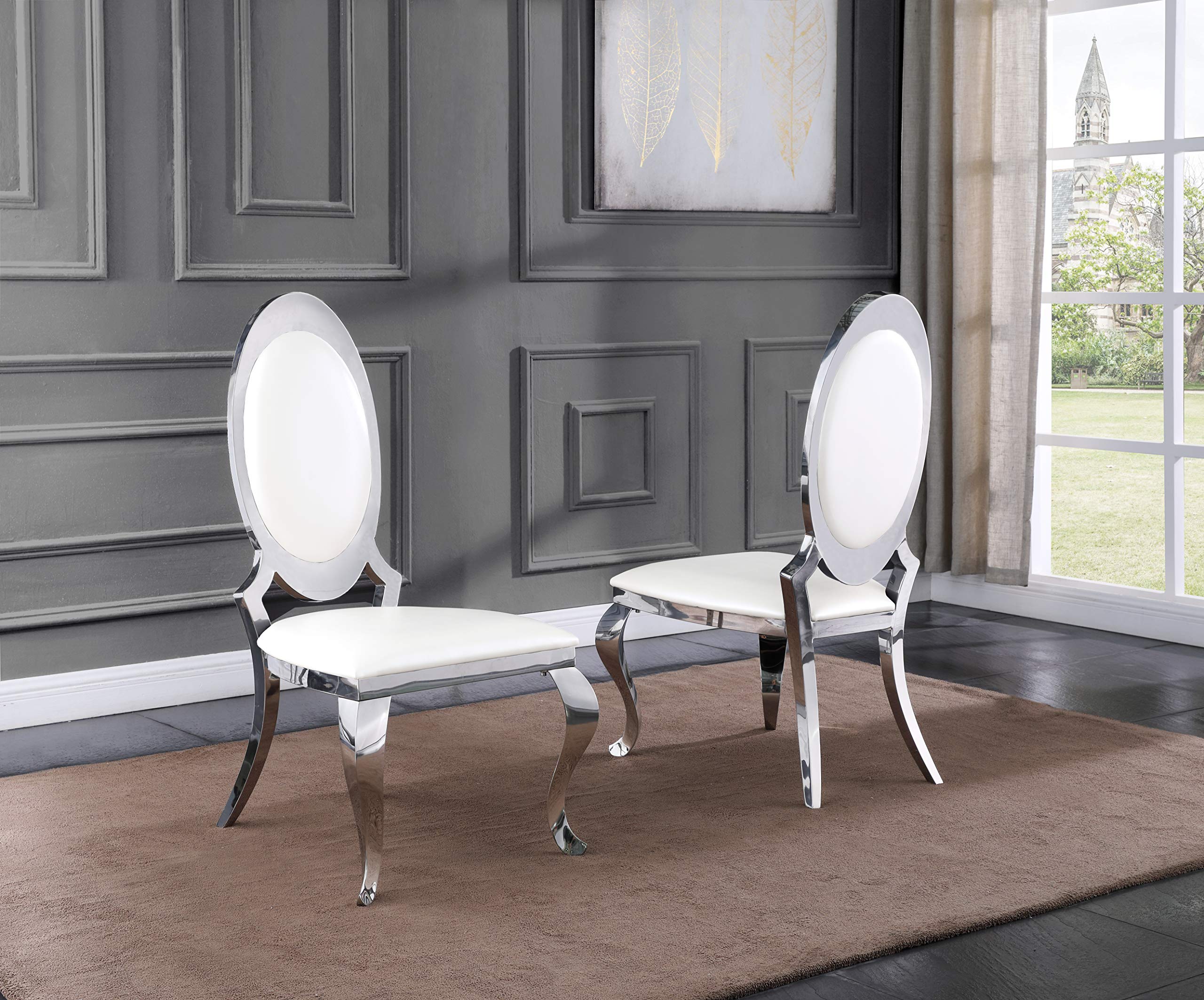 Furniture D14-6Sc183 Dining Set, White