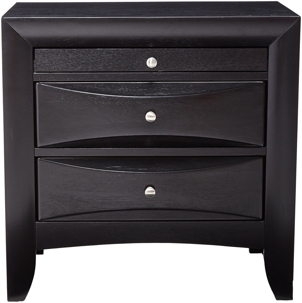 Coaster Furniture Briana Modern 2 Drawer Nightstand Bedroom Bedside Table Storage Drawers With Pull Out Service Tray Black 200702